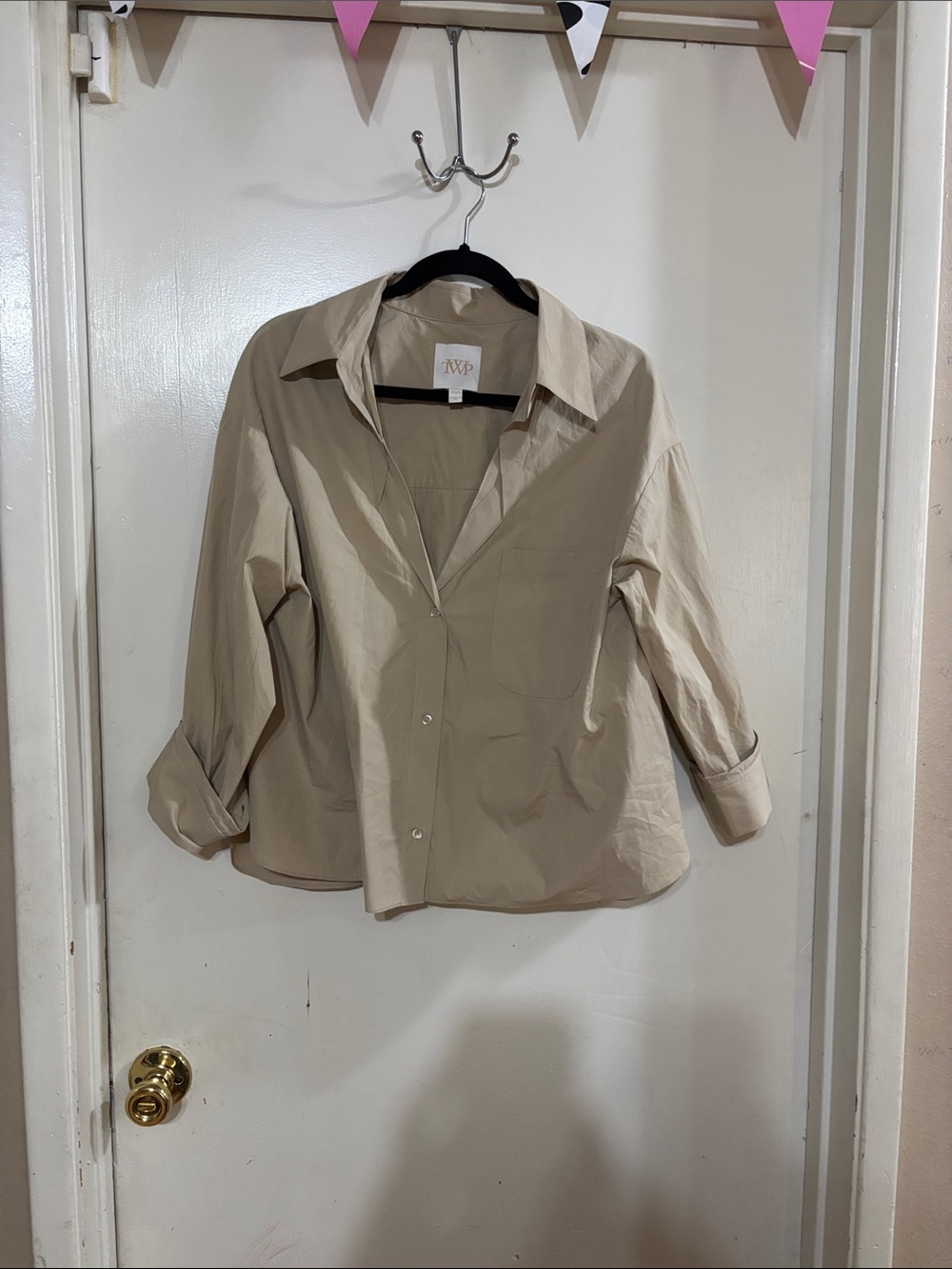 TWP Relaxed Light Beige Button-Down Shirt